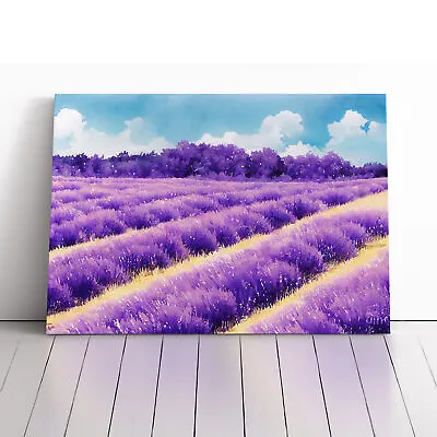 Watercolour Lavender Field Vol.2 Canvas Wall Art Print Framed Picture Home Decor • £24.95