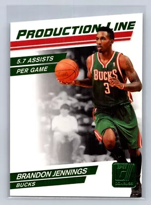 2010  Donruss Production Line Die Cuts Emerald #57 Brandon Jennings Bucks B36 • $2.69