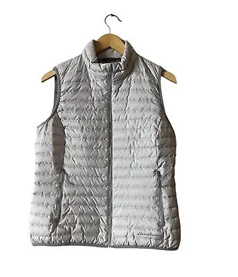 Eddie Bauer EB700 Ladies Goose Down Vest Silver  Womens Puffer Vest Size-M • $16.99