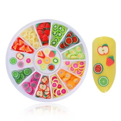 Fruit Slices Wheel Nail Art DIY Decorations Design UV Gel Tips Sticker Fimo Gift • £3.25