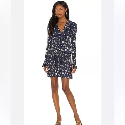 NWT Free People | Good Days Long Sleeve Stretch Minidress In Dark Floral S • $35