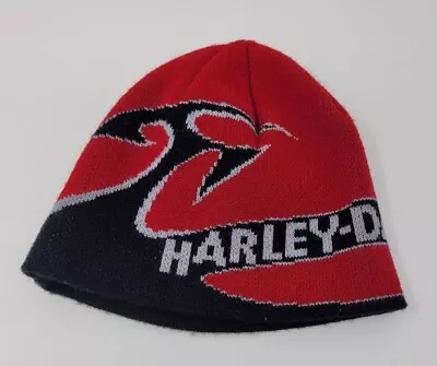 Harley Davidson Men’s Beanie Hat Red Black One Size Biker Motorcycle  • $19.75