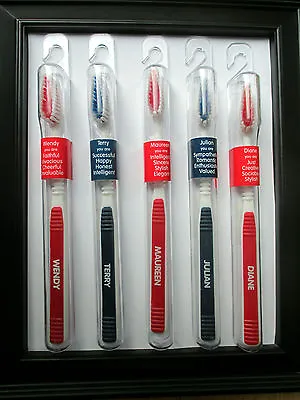  Personalised Named Toothbrush Men / Boys  Present Gift Dental Travel • £3.85