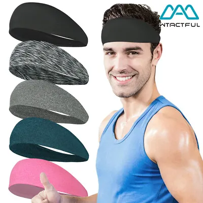 $15.99 • Buy (Pack Of 5) Hair Head Band Sweatband Headband Stretch Hair Wrap Sports Yoga Gym
