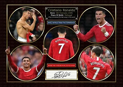 Ronaldo - Football  ORIGINAL A4 Signed PHOTO PRINT MEMORABILIA • £8.80