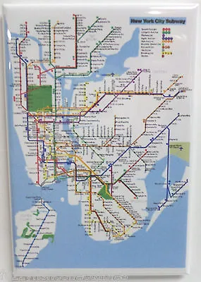 New York City Subway Map 2  X 3  Refrigerator Locker MAGNET NYC • $6.95