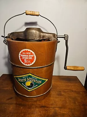 Vintage White Mountain Ice Cream Freezer Maker Hand Crank Rare 2 Qt. • $149