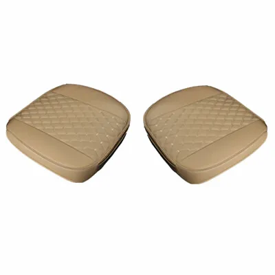 2x Beige Front Row Car Seat Cover PU Leather Full Surrounding Cushion Protector • $55.70