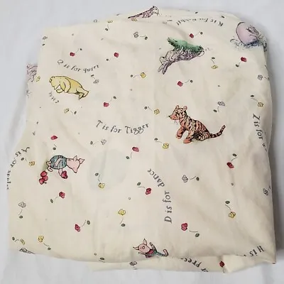 Classic Winnie Pooh & Friends Fitted Crib Sheet Alphabet Baby Toddler Nursery • $25.12