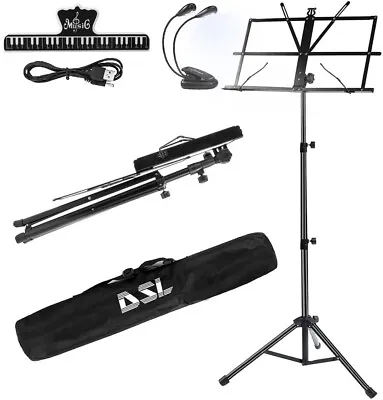£10.99 • Buy DSL Sheet Music Book Stand +Carrying Bag Portable Folding Metal Stand Adjustable