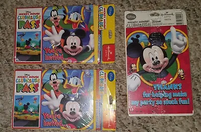 THREE 8/24 Mickey Mouse Clubhouse Kids Party Invitations Thank You NEW Hallmark • $4.99