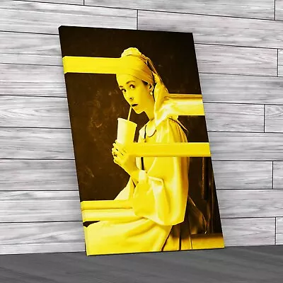 Surprised Woman Yellow Canvas Print Large Picture Wall Art • £14.95