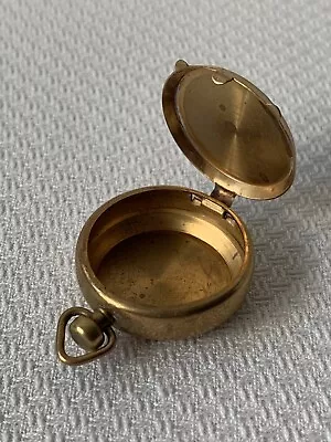 Vintage Brass Pill Box - Pocket Watch Style • $14.99