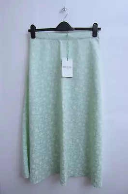 £6.99 • Buy People Tree Ladies Green Floral Summer Pretty Long A Line Skirt Size 12 New
