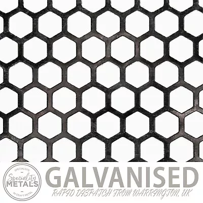 Top Quality Galvanised Hexagonal Perforated Sheet Metal - Best Value Huge Range • £9.99