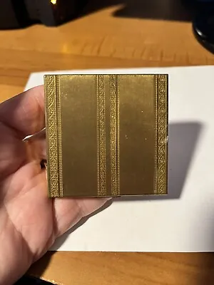 Vtg Volupte Compact Powder Mirror - Deco Mid Century Gold Tone • $20