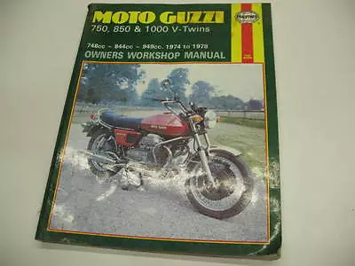 Honda Shop  Manual Moto Guzzi 750 850 & 1000 V Twins Haynes 74 - 78 Service Book • $36.99