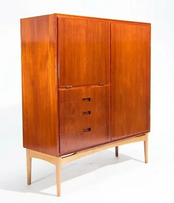 Lovely Mid Century Teak & Oak Cabinet Sideboard Danish 1950’s Vintage Furniture  • $3031.08