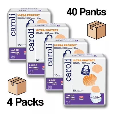 £27.95 • Buy Adult Nappies Incontinence Pull Up Pants Caroli Unisex 4 Packs Of 10 - LARGE