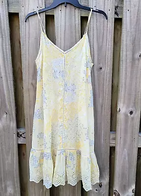 $39.99 • Buy Rachel Zoe Yellow Sun Dress Womens Size Medium. Lined. Ruffle Hem. 