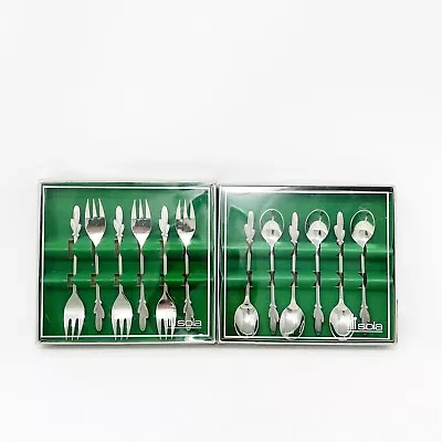 Sola Stainless Steel Set Of 6 Demitasse Spoons & 6 Mini Forks Vintage Holland  • $30.42