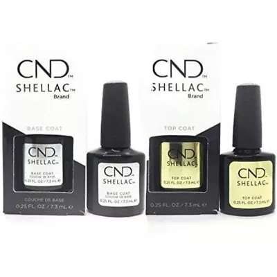 CND Shellac LED/UV Base Coat + Top Coat 0.25 Oz - DUO Brand New In Box • $47.19