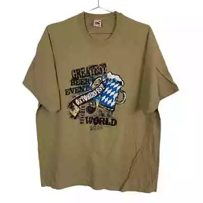 Octoberfest 2008 Greatest Beer Graphic Tee Fruit Of The Loom Unisex Sz XL Brown • $14.95