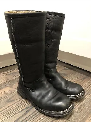 UGG Australia BROOKS # 5490 Tall Shearling Winter Boots Womens 6  Black • $49.99