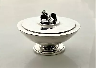 MOST RARE Conquistador Mexico Sterling Silver Modernist Bowl W/Stylized Lid 1955 • $575