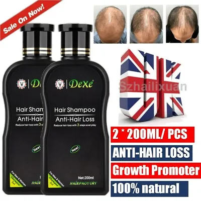 2PCS DEXE Fast Hair Growth Shampoo Anti Hair Loss Hair Thickening For Women Men • £12.95