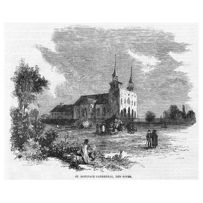 £6.99 • Buy CANADA St Boniface Cathedral Red River - Antique Print 1858