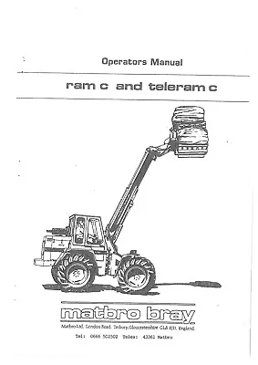 Matbro Telehandler Ram C & Teleram C Operators Manual • £22.85