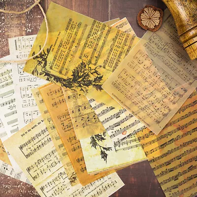 £3.49 • Buy 16 Sheet Vintage Music Note Paper Pad Junk Journal Scrapbooking Background Craft