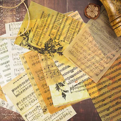 16 Sheet Vintage Music Note Paper Pad Junk Journal Scrapbooking Background Craft • £3.25