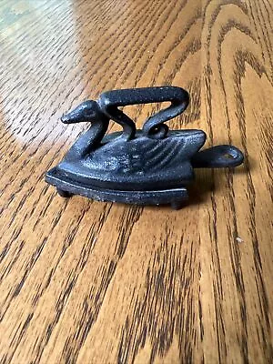 Antique Miniature Salesman Sample Childs Toy Swan Sad Iron  - With Trivet • $11.99