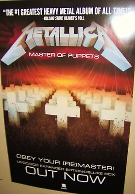 METALLICA Original DS Promo Poster MASTER OF PUPPETS Remastered CLIFF BURTON  • $30