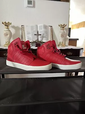 Supra High Top Sneakers Size 7.5 (Red) • $60