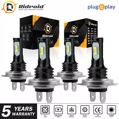 4Pcs H7 LED Headlight Combo Bulbs Kit High + Low Beam 6500K Super White Bright • $19.99