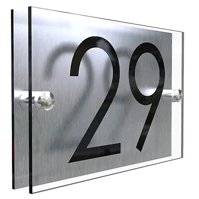 Contemporary HOUSE SIGN / PLAQUE / DOOR / NUMBER / GLASS EFFECT ACRYLIC • £5.99