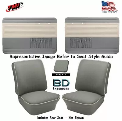 1965-66 VW Bug OEM Door Panel & Upholstery Cover Kit Sedan - Putty Grey • $969.41