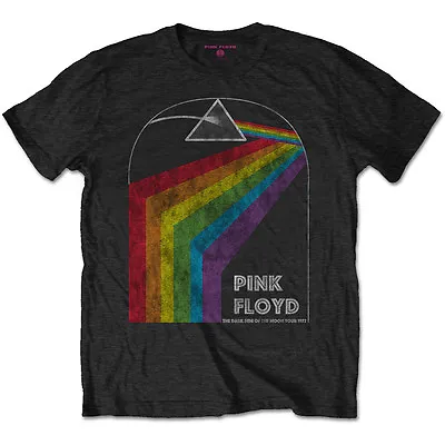 Pink Floyd T Shirt Dark Side Of The Moon 1972 Tour Official Men Black Rock Merch • £14.98