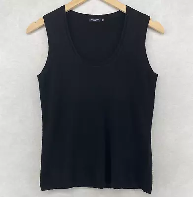 MAGASCHONI Sweater Womens S Cashmere Tank Scoop Neck Sleeveless Pullover Black • $29.59