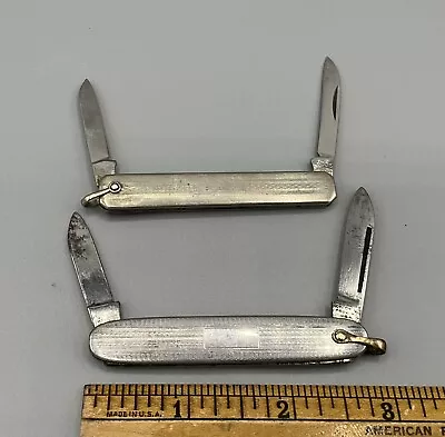 2 Vtg Folding Fob Pocket Knives~1 Colonial Prov. Ri. & 1 VOOS Both 2 Blades • $19.99