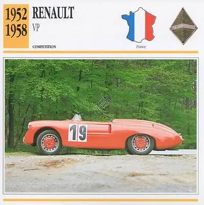 £1.99 • Buy 1952-1958 RENAULT VP Racing Classic Car Photo/Info Maxi Card