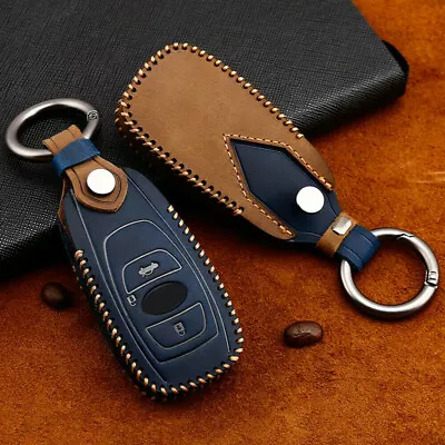 Leather Car Key Fob Case Cover Holder For Subaru Forester Legacy Outback WRX • $15.98