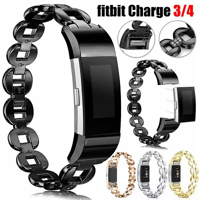 $9.99 • Buy Women Replacement Watch Band Metal Wrist Strap Bracelet For Fitbit Charge 2 3 4 