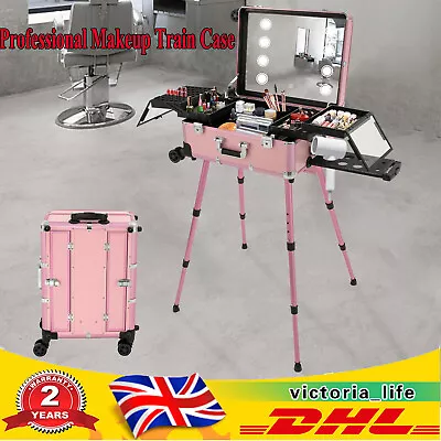 Professional Makeup Train Case Cosmetic Trolley Travel Makeup Case Organizer • £209