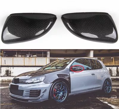 For 2010-2014 VW Golf MK6 GTI 6 Real Carbon Fiber Mirror Cover Caps Replacement • $84.99