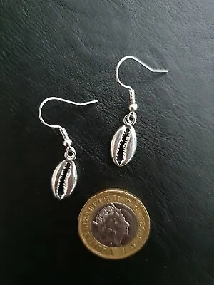 Ladies Silver Coffee Bean Hook Earrings Cafe Bakery Kitchen Shop Gift Charm • £4.15