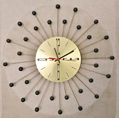 Vintage Seth Thomas  Random  Atomic Starburst MCM Mid Century Modern Wall Clock • $325